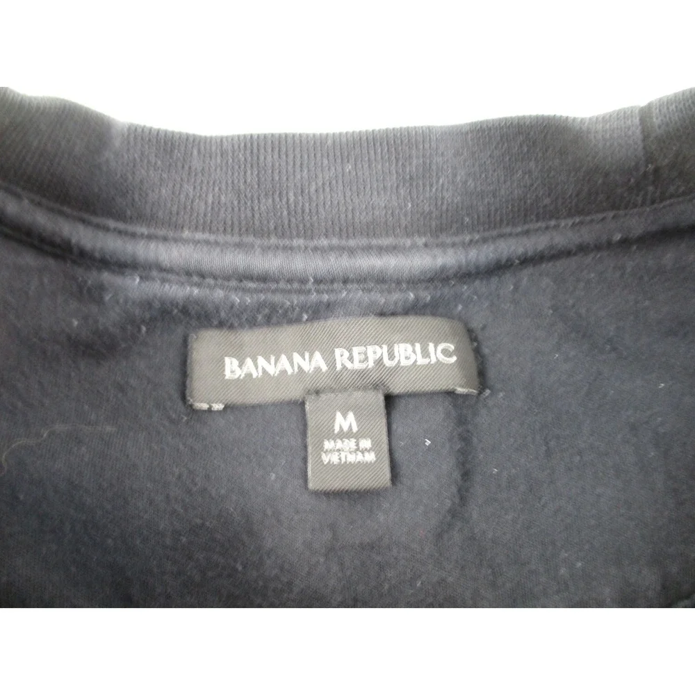Banana Republic Sweatshirt Mens M Black Crewneck Cotton Blend Relaxed Fit